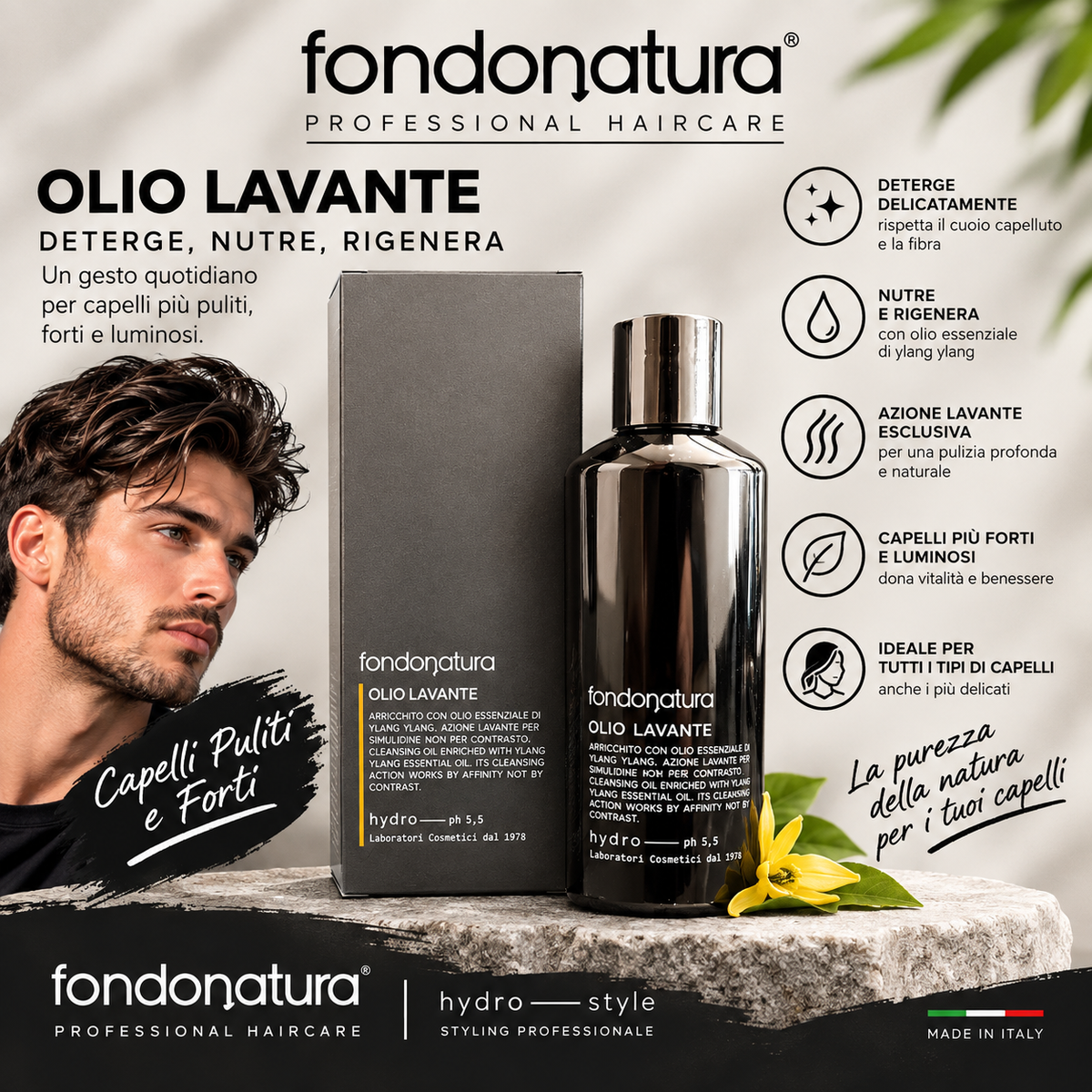 Fondonatura Olio Lavante – Detergente con Olio Essenziale di Ylang Ylang
