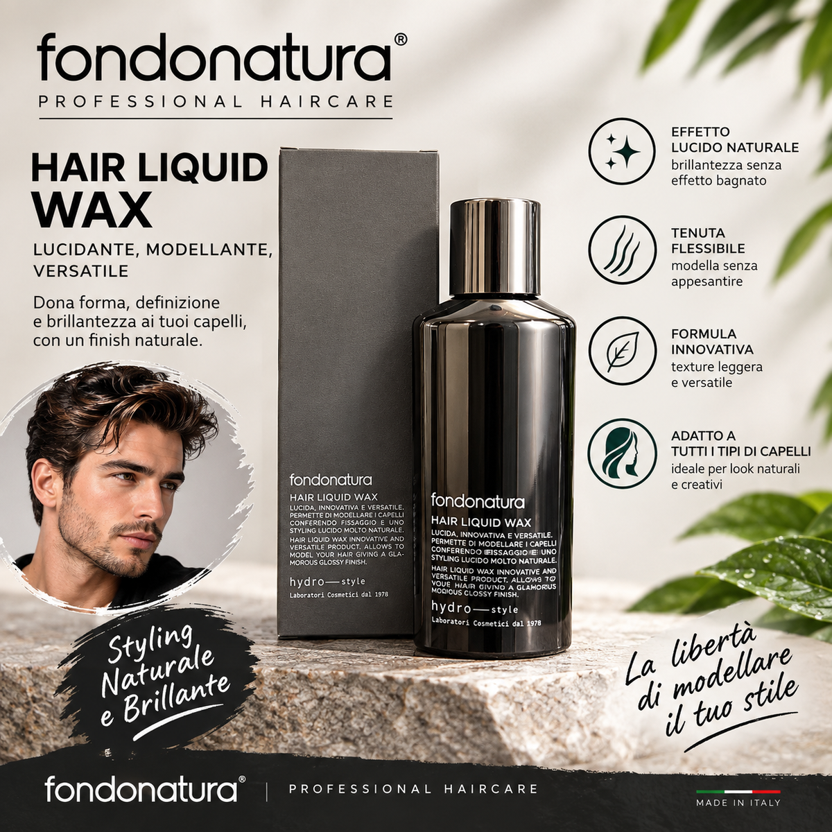 Fondonatura Hair Liquid Wax – Cera Liquida Modellante