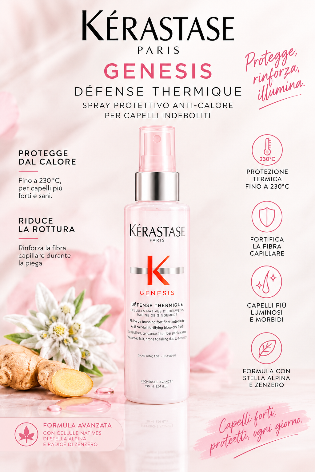 Kérastase Genesis Défense Thermique 150 ml – Fluido Protettivo Anti-Calore